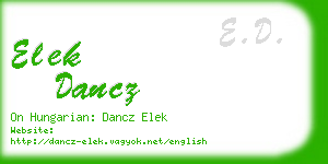 elek dancz business card